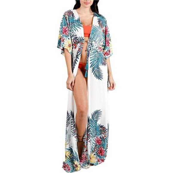 Other - KIMONOS for Women Long Bikini Swimwear Beach Swimsuit Cover Up Floral&leaf